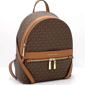 MICHAEL KORS KENLY MEDIUM BACKPACK BROWN SIGNATURE COLOR